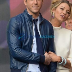 Ryan Reynolds 27 Times Blue Leather Jacket