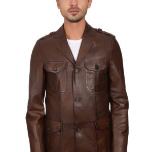 Mens Field Tumbled Leather Jacket