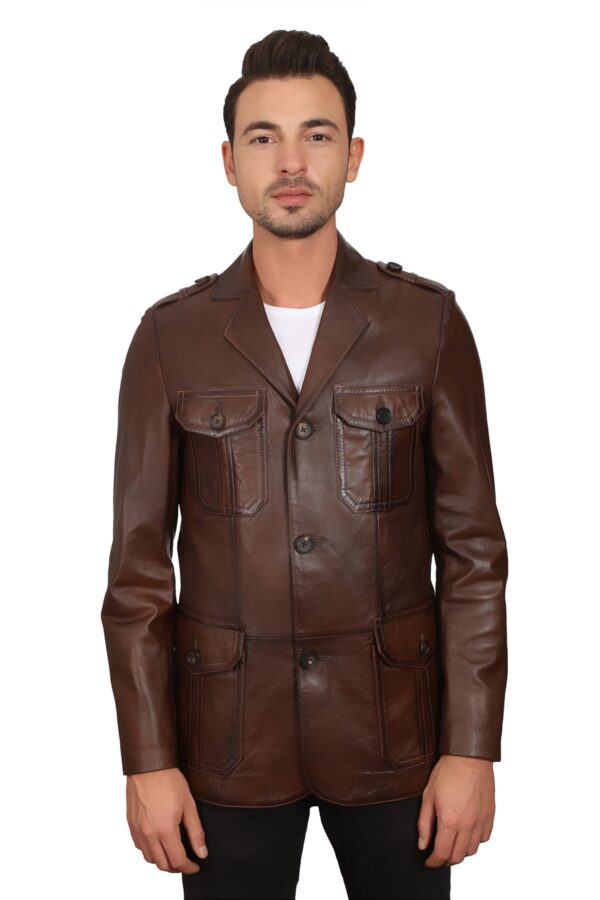 Mens Field Tumbled Leather Jacket