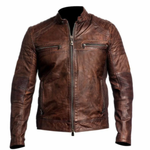 Men’s Dark Brown Cafe Racer Leather Jacket