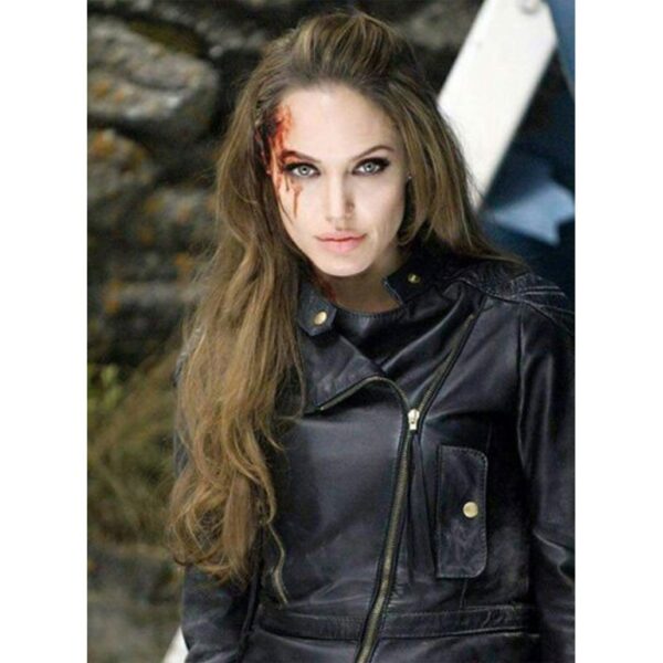 Wanted Angelina Jolie Black Leather Jacket