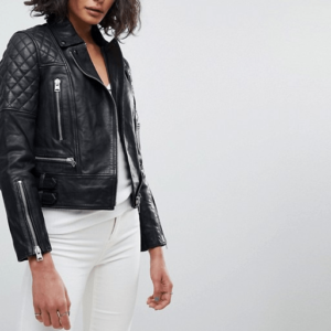 All Saints Quilted Leather Jacket