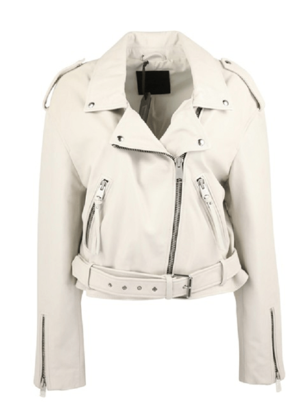All Saints White Leather Jacket