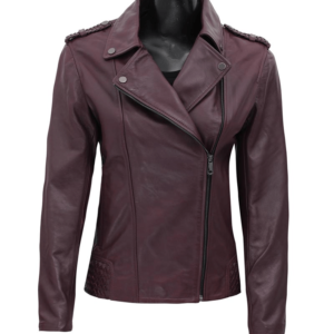 Allyson Biker Purple Leather Jacket