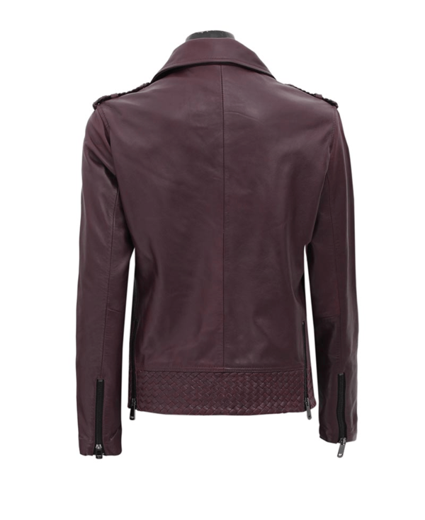Allyson Asymmetricals Purple Leather Jacket