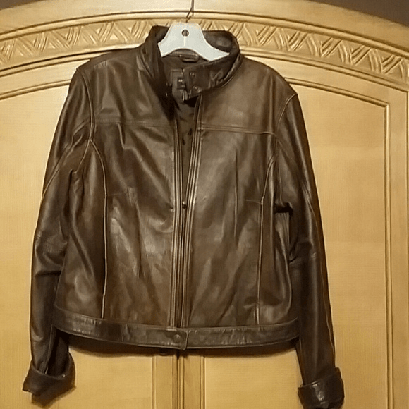 American Eagle Brown Faux Leather Jacket