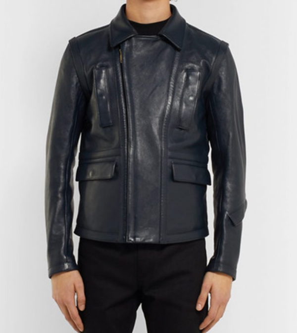 Andres V Leonard Black Biker Leather Jacket