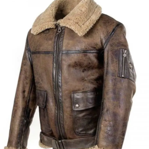Arnold Schwarzenegger Aviator Raf B6 Shearling Leather Jacket