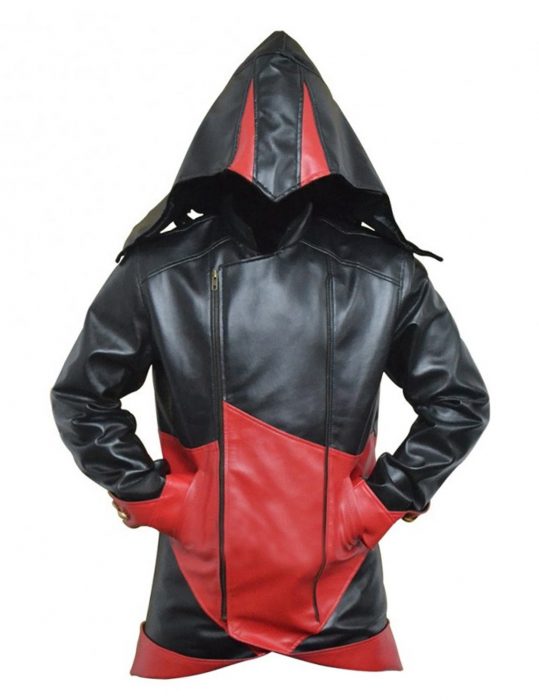 Assassins Creed Hoodie Arno Genuine Leather Jacket