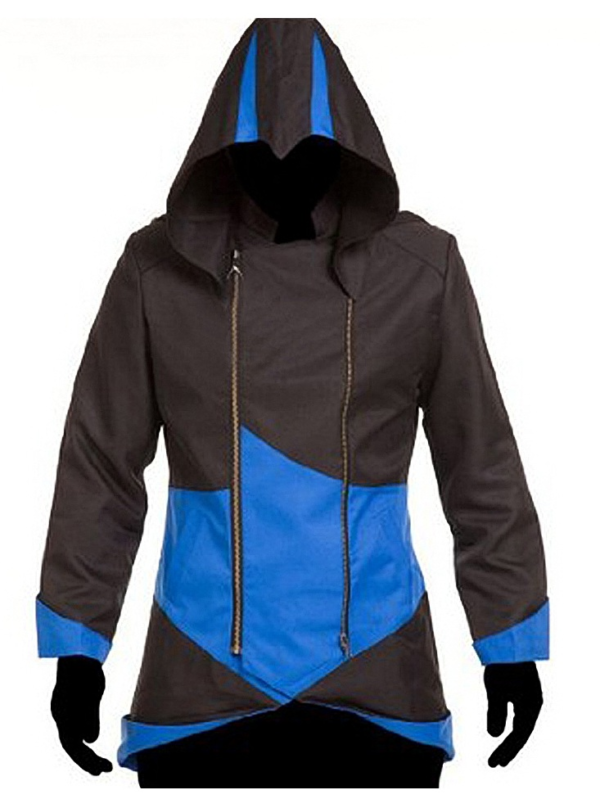 Assassins Creed iii Black and Blue Leather Jacket