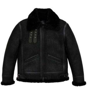 Avirex B 3 Black Bomber Shearling Jacket