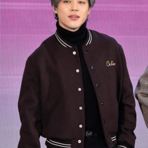 BTS Jimins Brown Varsity Wool Jacket