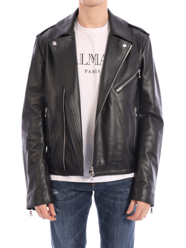 Balmain Black Leather Jacket