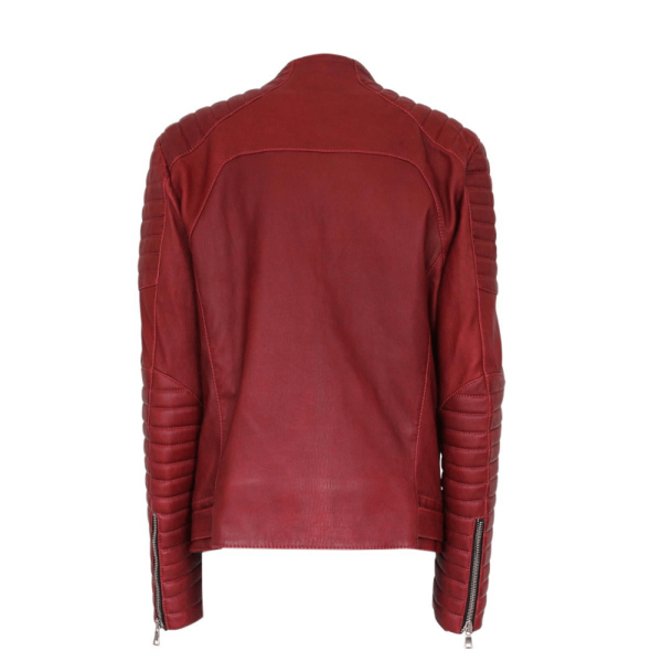Balmain Red Leather Jacket