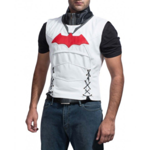 Batman Arkham Knight Red Logo Leather Vest