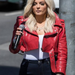 Bebe Rexhas The Way I Are Red Leather Jacket