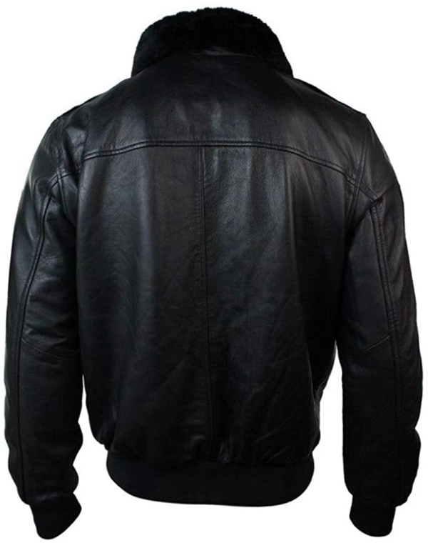 Black Leather Jacket With Fur Collar