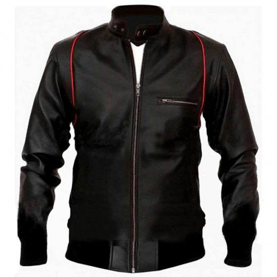 Black SlimFit Biker Leather Jacket