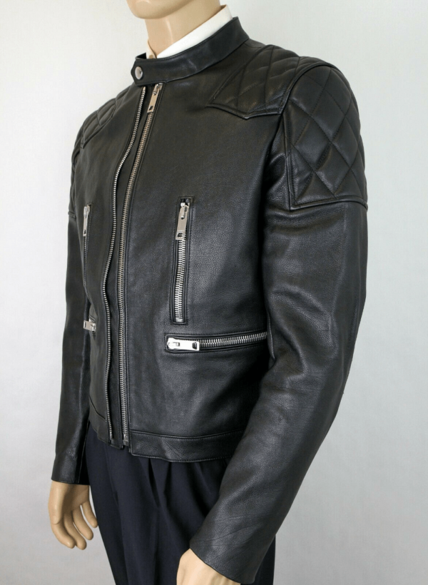Burberrys Quilted Black Leather Jacket