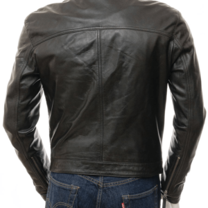 Mens Caine Leather Biker Jacket