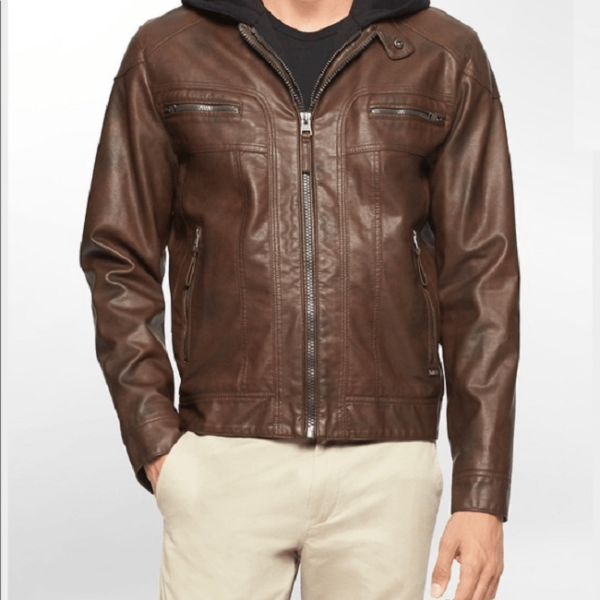Calvin Klein Browns Leather Jacket