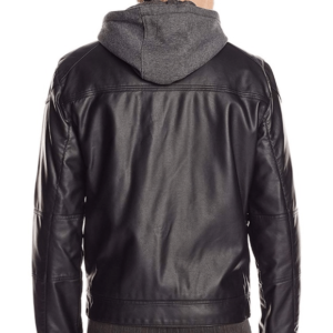Calvin Klein Hooded Leather Jacket
