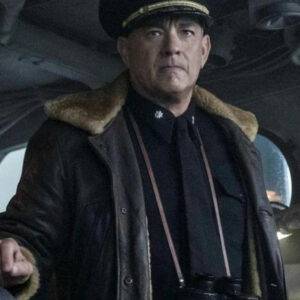 Captain Krause Tom Hanks Greyhound Shearling Leather Jacket