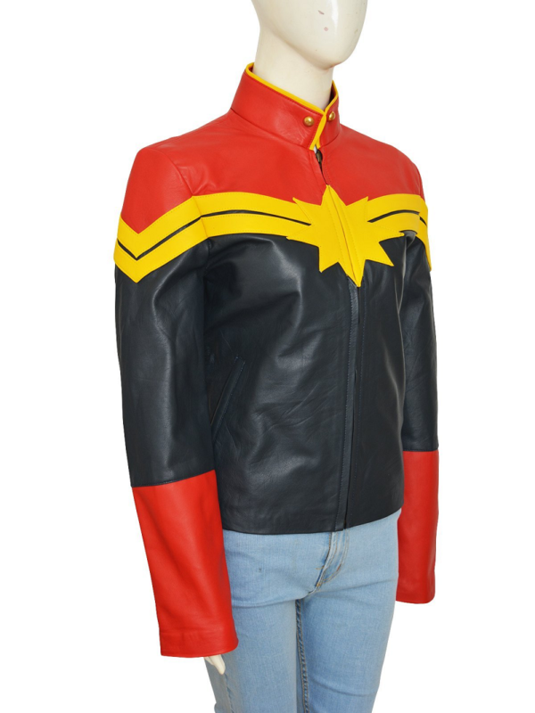 Captain Marvel Leather Jacket Side
