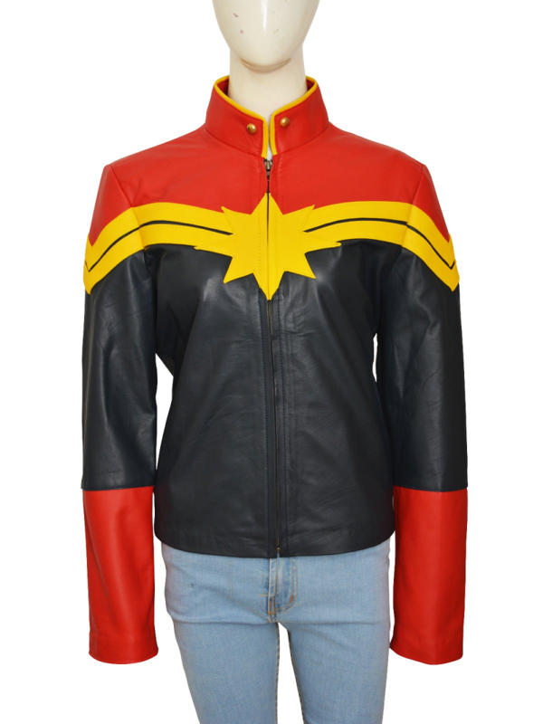 Captains Marvel Leather Jacket Front