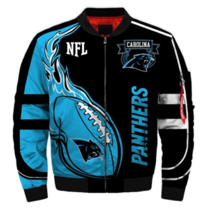 Carolina Panthers American Football Team Bomber Leather Jacket