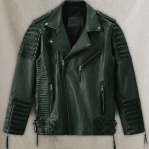 Charles Burnt Green Vintage Racing Leather Jacket