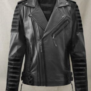 Charless Burnt Charcoal Leather Jacket