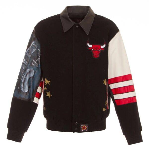 Chicago Bulls Jh Design Hand Painted Leather Jacket