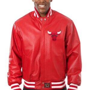 Chicago Bulls Red Full Leather JacketChicago Bulls Red Full Leather Jacket