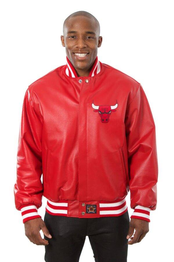 Red Chicago Bulls Full Leather Jacket