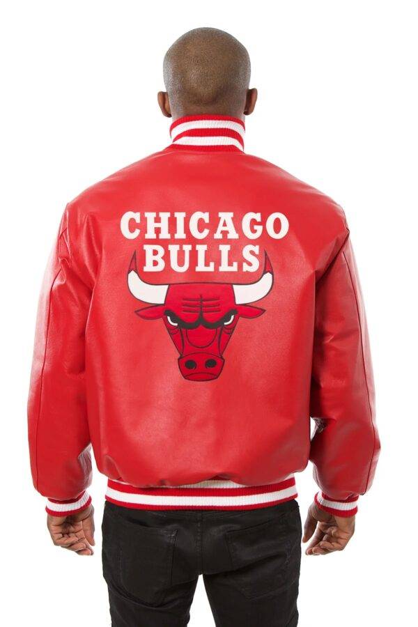 Chicago Bulls Red Full Leather Jacket