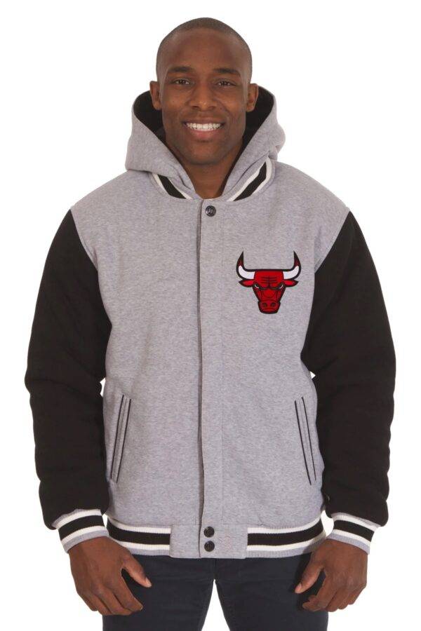 Chicago Bulls Two Tone Reversible Fleece Hooded Jacket