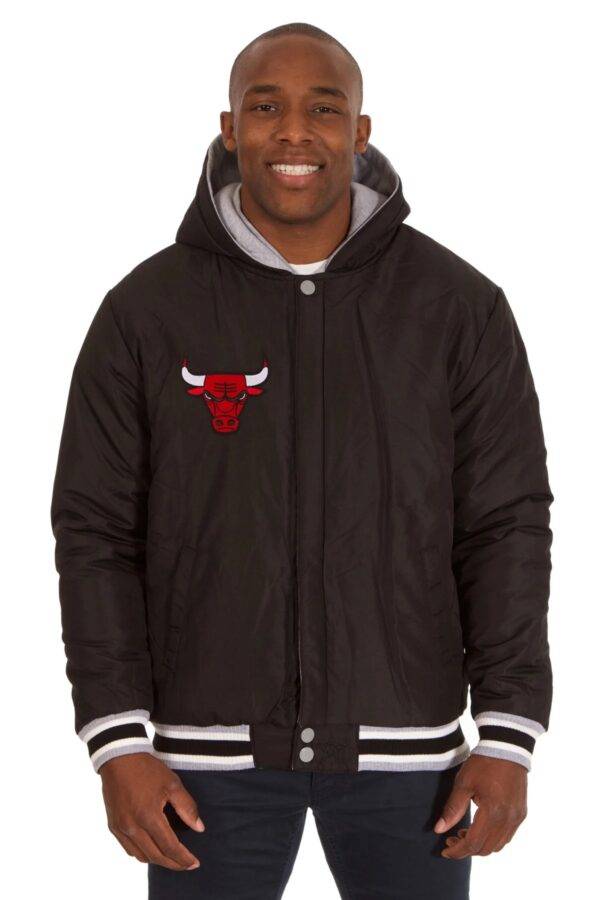 Chicago Bulls Two Tone Reversible Fleece Hooded Jacket