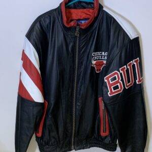 Chicago Bulls Vintage Starter Nba Basketball Leather Jacket