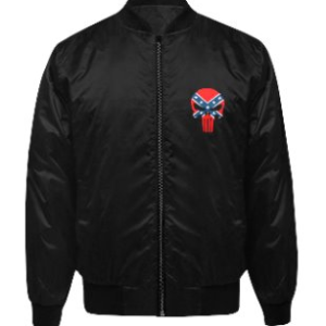 Confederate Punisher Black Bomber Jacket