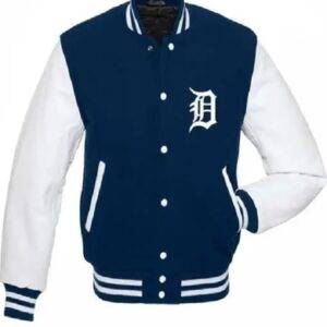 Detroit Tigers MLB Blue And White Varsity Jacket