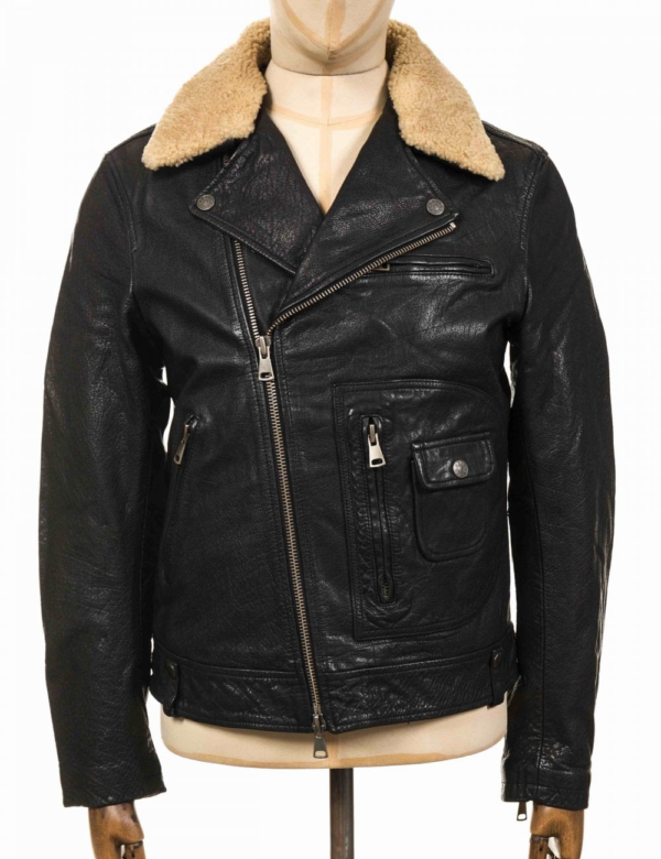 Deus Ex Black Leather Jacket (Front)