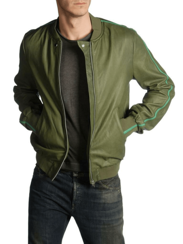 Diesel Green Leather Jacket