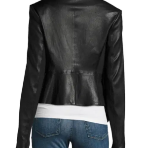 Arrow Dinah Drake Black Drape Leather Jacket
