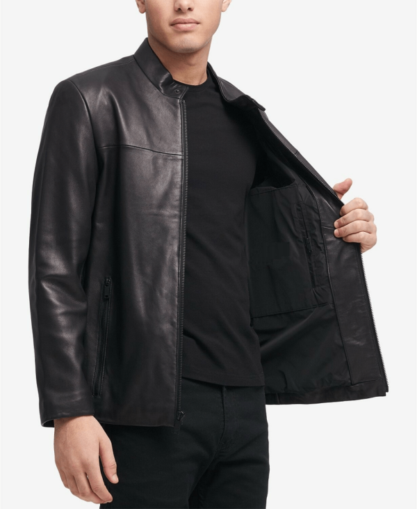 Dkny Blacks Leather Jacket