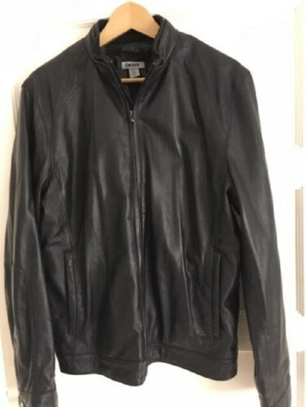 Dkny Lamb Genuine Black Leather Jacket