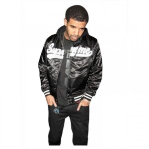 Drake Supreme Hooded Satin Jacket