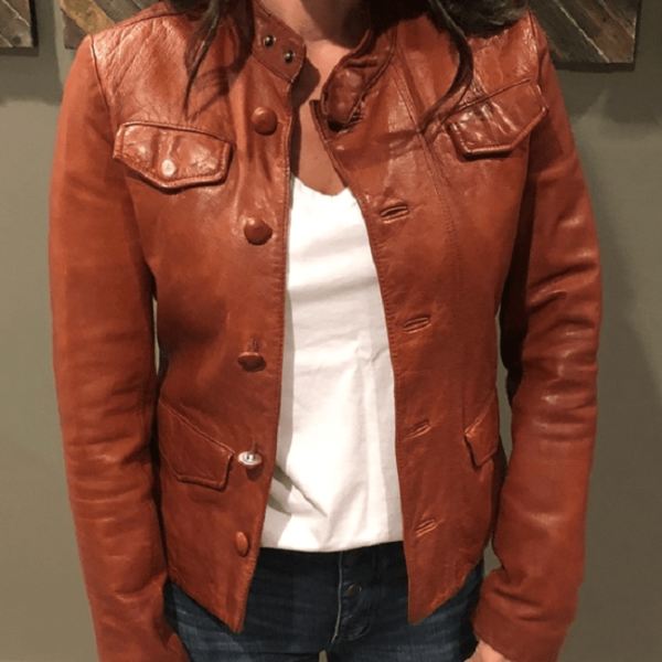 Earl Jeans Brown Leather Jacket