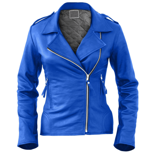 Electric Blue Leather Jacket