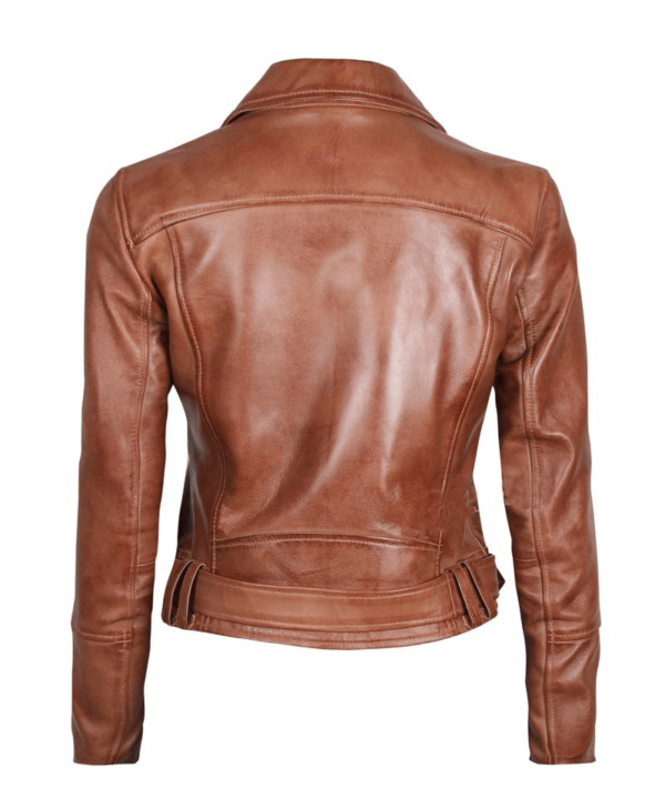 Elisa Womens Lights Brown Leather Jacket